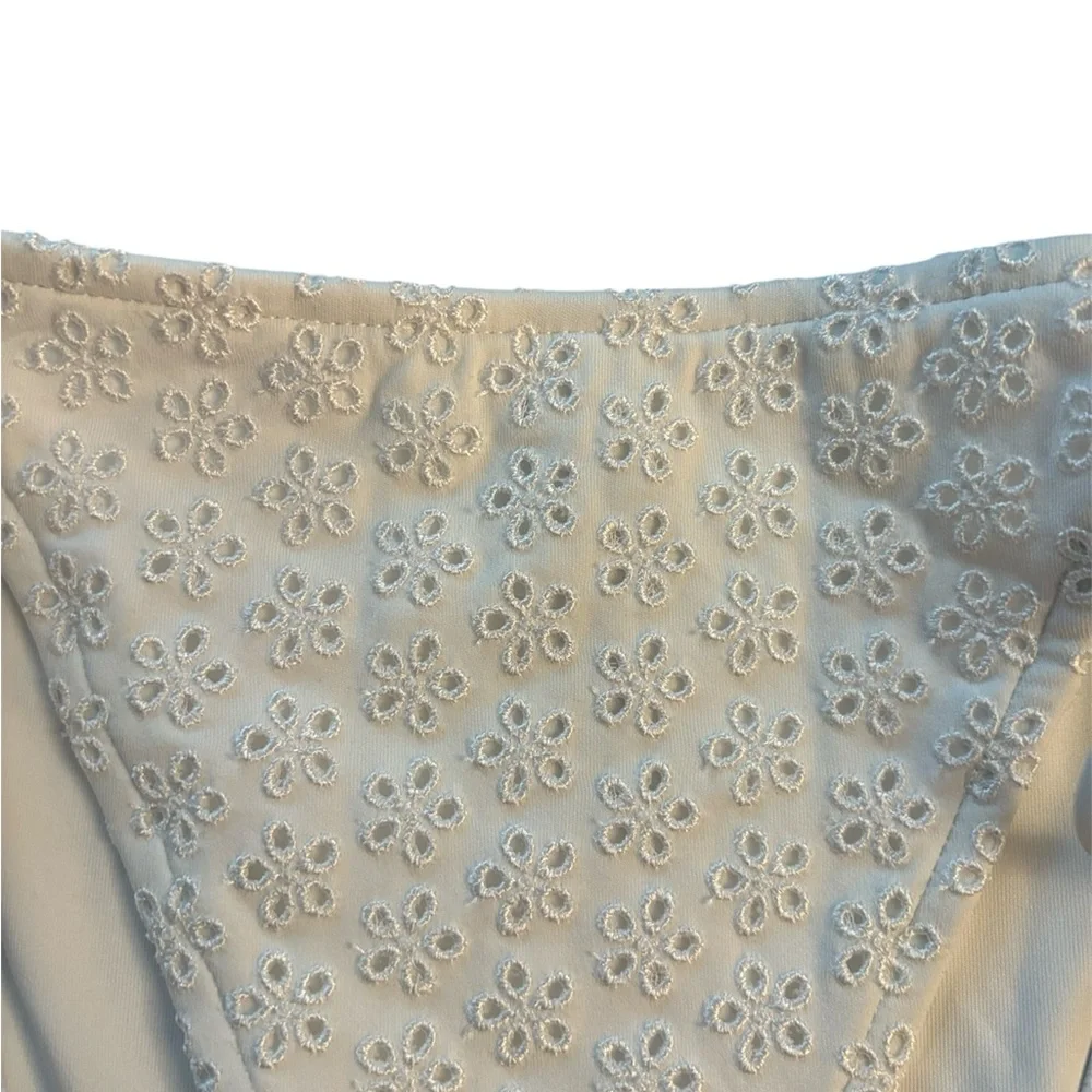 NWT PINK by Frankie’s Bikini Bridgette White Eyelet String Bikini Bottom